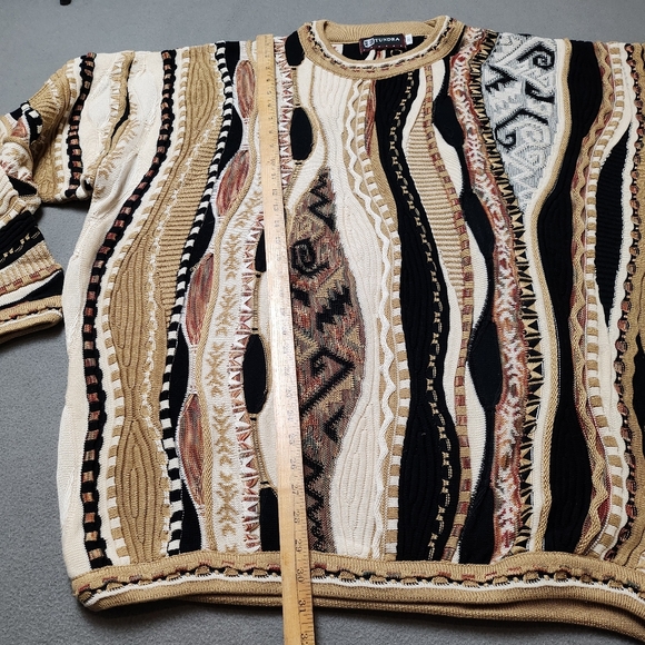 Vintage Tundra Coogi Style Knit Sweater 2XLT 90s - Picture 5 of 14